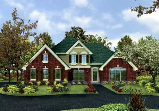 Southern house plans 77-126 - front exterior, 2,597 sq ft, 4 bed, 3 bath house plans | Monster House Plans
