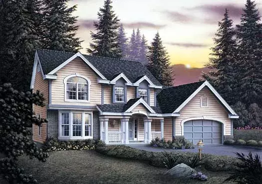 Traditional house plans 77-128 - front exterior, 2,963 sq ft, 4 bed, 2 bath house plans | Monster House Plans