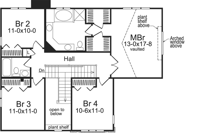 Upper/Second Floor Plan:77-130