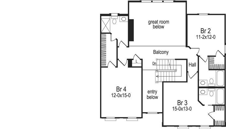 Upper/Second Floor Plan:77-134