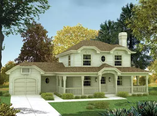 Country house plans 77-158 - front exterior, 1,618 sq ft, 3 bed, 2 bath house plans | Monster House Plans