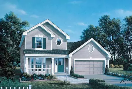 Traditional house plans 77-163 - front exterior, 1,524 sq ft, 3 bed, 2 bath house plans | Monster House Plans