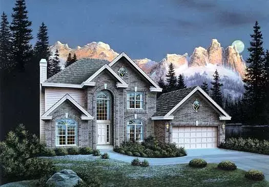 Traditional house plans 77-176 - front exterior, 2,614 sq ft, 4 bed, 2 bath house plans | Monster House Plans
