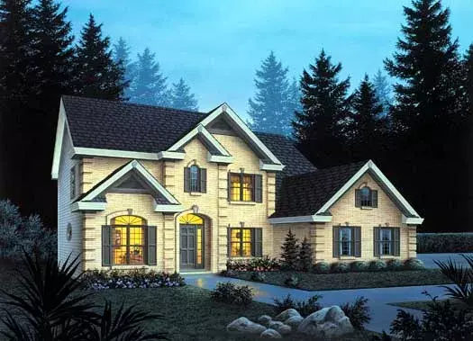 Traditional house plans 77-184 - front exterior, 3,169 sq ft, 4 bed, 2 bath house plans | Monster House Plans