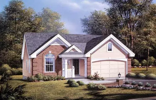 Traditional house plans 77-185 - front exterior, 1,268 sq ft, 3 bed, 2 bath house plans | Monster House Plans