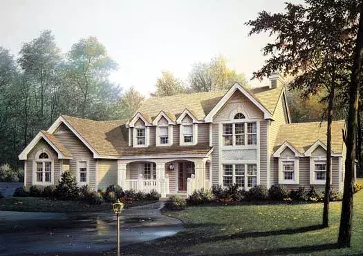 Traditional house plans 77-197 - front exterior, 2,724 sq ft, 4 bed, 3 bath house plans | Monster House Plans