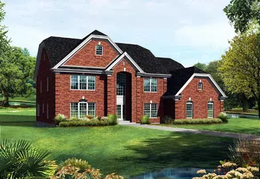 European house plans 77-199 - front exterior, 4,269 sq ft, 6 bed, 4 bath house plans | Monster House Plans