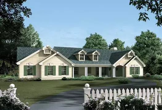 Country house plans 77-203 - front exterior, 2,514 sq ft, 3 bed, 2 bath house plans | Monster House Plans