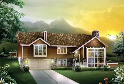 Contemporary house plans 77-208 - front exterior, 3,510 sq ft, 3 bed, 3 bath house plans | Monster House Plans