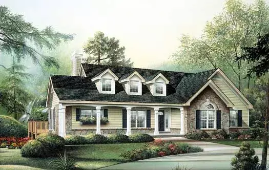 Country house plans 77-210 - front exterior, 1,787 sq ft, 3 bed, 2 bath house plans | Monster House Plans