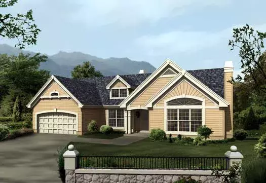 Traditional house plans 77-215 - front exterior, 1,826 sq ft, 3 bed, 2 bath house plans | Monster House Plans