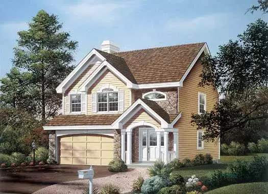 Traditional house plans 77-239 - front exterior, 1,671 sq ft, 3 bed, 2 bath house plans | Monster House Plans