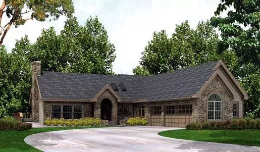 European house plans 77-241 - front exterior, 3,500 sq ft, 3 bed, 3 bath house plans | Monster House Plans
