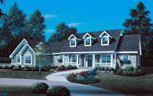 Country house plans 77-243 - front exterior, 1,991 sq ft, 3 bed, 3 bath house plans | Monster House Plans