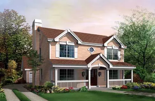 Traditional house plans 77-247 - front exterior, 2,054 sq ft, 3 bed, 2 bath house plans | Monster House Plans
