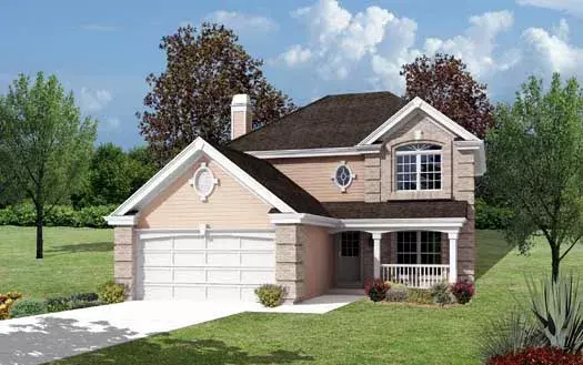 Traditional house plans 77-255 - front exterior, 2,046 sq ft, 4 bed, 2 bath house plans | Monster House Plans