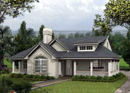 Country house plans 77-258 - front exterior, 1,316 sq ft, 2 bed, 2 bath house plans | Monster House Plans