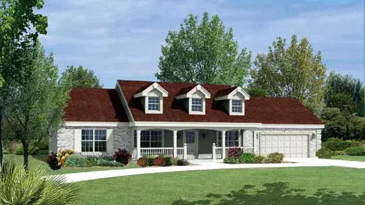 Country house plans 77-259 - front exterior, 1,310 sq ft, 3 bed, 2 bath house plans | Monster House Plans