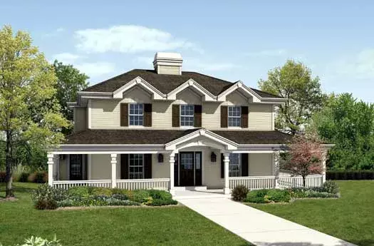 Country house plans 77-266 - front exterior, 2,828 sq ft, 4 bed, 2 bath house plans | Monster House Plans
