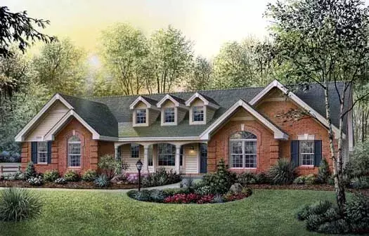 Country house plans 77-271 - front exterior, 1,929 sq ft, 4 bed, 3 bath house plans | Monster House Plans