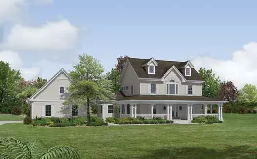 Country house plans 77-272 - front exterior, 2,694 sq ft, 4 bed, 2 bath house plans | Monster House Plans