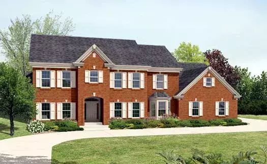 Southern Colonial house plans 77-278 - front exterior, 3,978 sq ft, 4 bed, 3 bath house plans | Monster House Plans