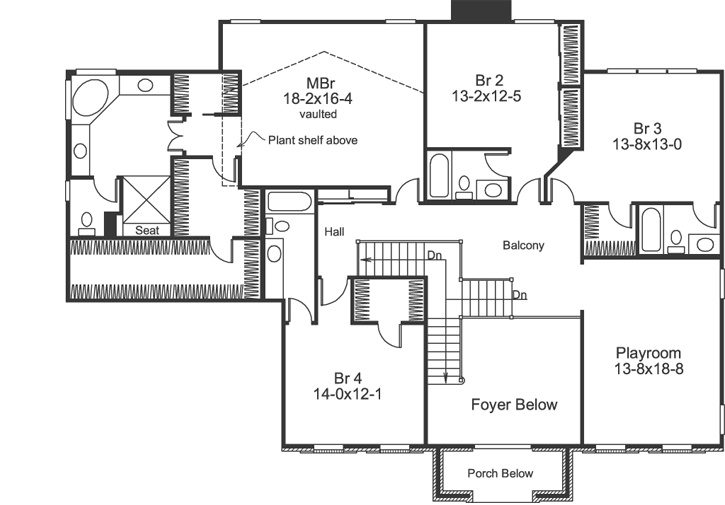 Upper/Second Floor Plan:77-285