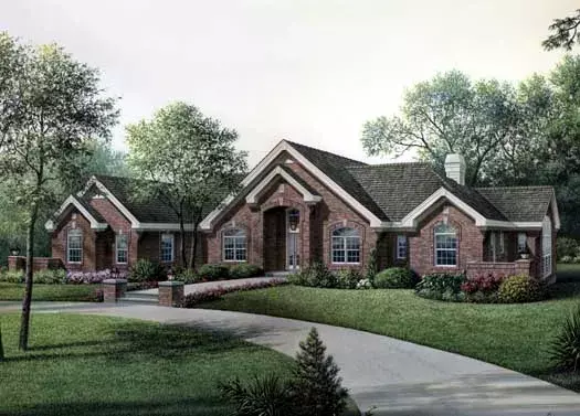 Traditional house plans 77-290 - front exterior, 3,233 sq ft, 3 bed, 2 bath house plans | Monster House Plans