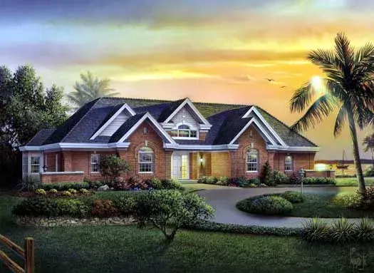 Traditional house plans 77-292 - front exterior, 2,210 sq ft, 3 bed, 2 bath house plans | Monster House Plans