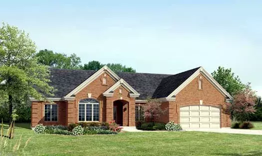 European house plans 77-295 - front exterior, 2,154 sq ft, 4 bed, 2 bath house plans | Monster House Plans