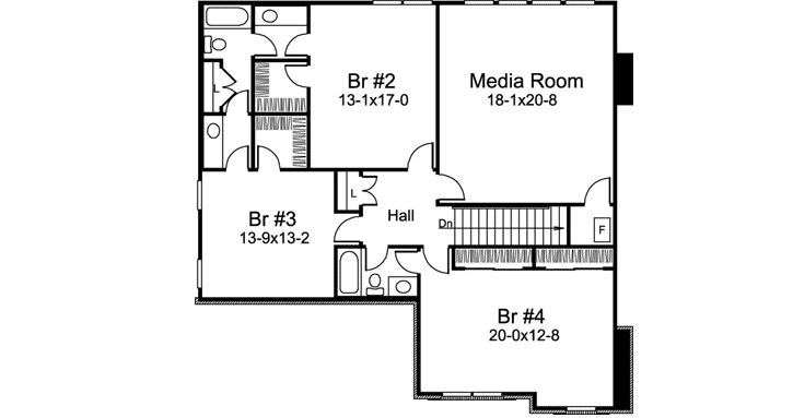 Upper/Second Floor Plan:77-308