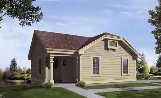 Traditional house plans 77-323 - front exterior, 1,142 sq ft, 2 bed, 1 bath house plans | Monster House Plans