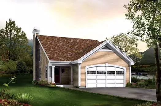 Traditional house plans 77-325 - front exterior, 1,137 sq ft, 2 bed, 1 bath house plans | Monster House Plans
