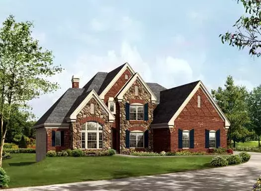 European house plans 77-328 - front exterior, 4,409 sq ft, 4 bed, 3 bath house plans | Monster House Plans