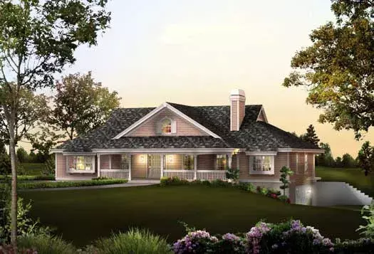 Country house plans 77-329 - front exterior, 2,800 sq ft, 3 bed, 3 bath house plans | Monster House Plans