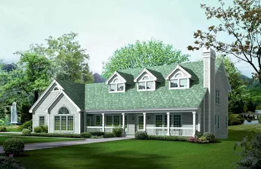 Country house plans 77-336 - front exterior, 3,346 sq ft, 5 bed, 4 bath house plans | Monster House Plans