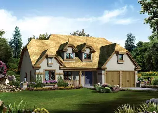 English Country house plans 77-343 - front exterior, 1,828 sq ft, 3 bed, 2 bath house plans | Monster House Plans