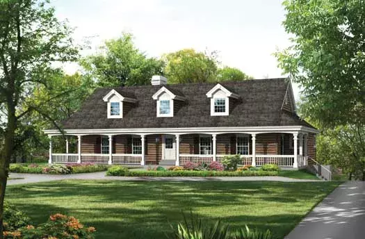 Country house plans 77-360 - front exterior, 2,213 sq ft, 3 bed, 2 bath house plans | Monster House Plans
