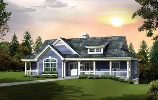 Country house plans 77-361 - front exterior, 1,676 sq ft, 3 bed, 2 bath house plans | Monster House Plans
