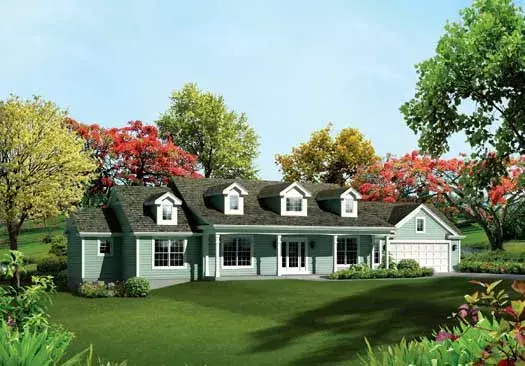 Country house plans 77-379 - front exterior, 2,215 sq ft, 3 bed, 2 bath house plans | Monster House Plans