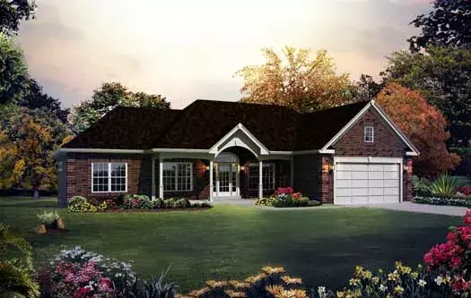 Traditional house plans 77-381 - front exterior, 1,562 sq ft, 3 bed, 2 bath house plans | Monster House Plans
