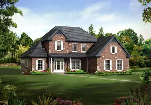 Southern Colonial house plans 77-385 - front exterior, 2,205 sq ft, 3 bed, 2 bath house plans | Monster House Plans