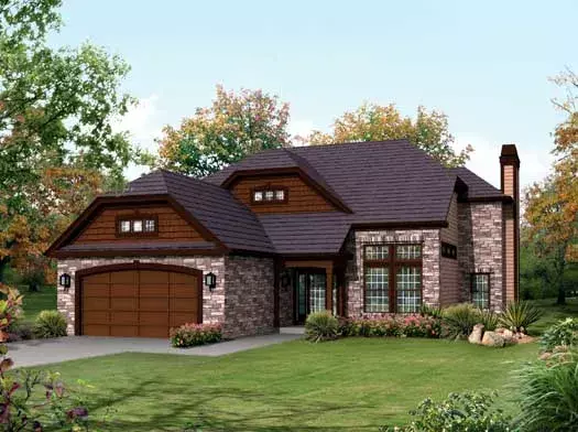 English Country house plans 77-390 - front exterior, 2,360 sq ft, 3 bed, 2 bath house plans | Monster House Plans