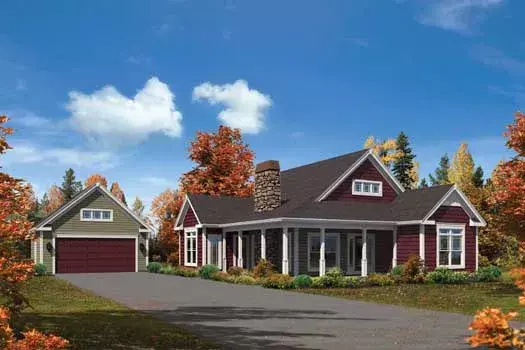 Country house plans 77-392 - front exterior, 1,582 sq ft, 3 bed, 2 bath house plans | Monster House Plans