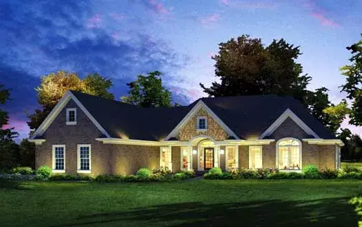 Traditional house plans 77-395 - front exterior, 2,814 sq ft, 3 bed, 3 bath house plans | Monster House Plans
