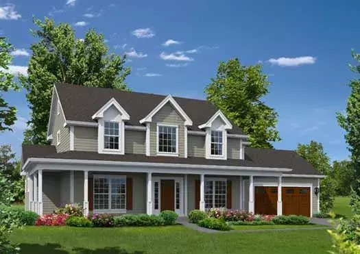 Farmhouse house plans 77-398 - front exterior, 2,555 sq ft, 3 bed, 2 bath house plans | Monster House Plans