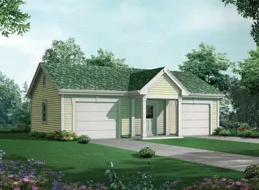 Traditional house plans 77-420 - front exterior, 912 sq ft, 0 bed, 0 bath house plans | Monster House Plans
