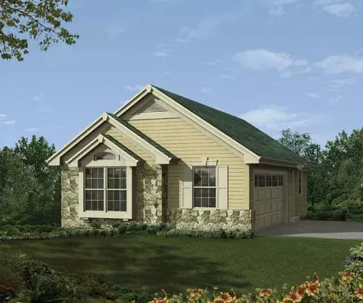 Traditional house plans 77-428 - front exterior, 1,219 sq ft, 0 bed, 0 bath house plans | Monster House Plans