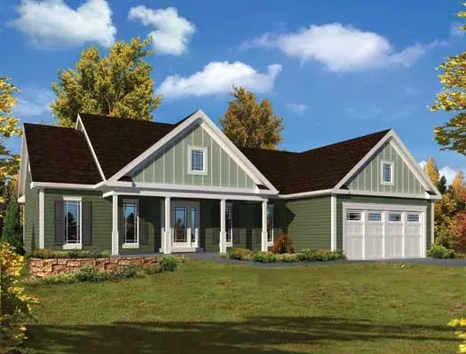 Traditional house plans 77-439 - front exterior, 1,994 sq ft, 3 bed, 2 bath house plans | Monster House Plans