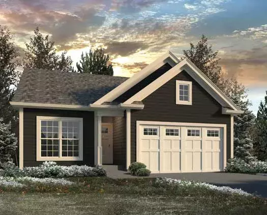 Traditional house plans 77-443 - front exterior, 1,433 sq ft, 2 bed, 2 bath house plans | Monster House Plans
